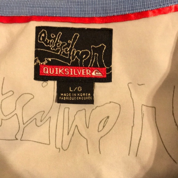 Quicksilver Blue Button-Front Shirt Size Large - Picture 6 of 6